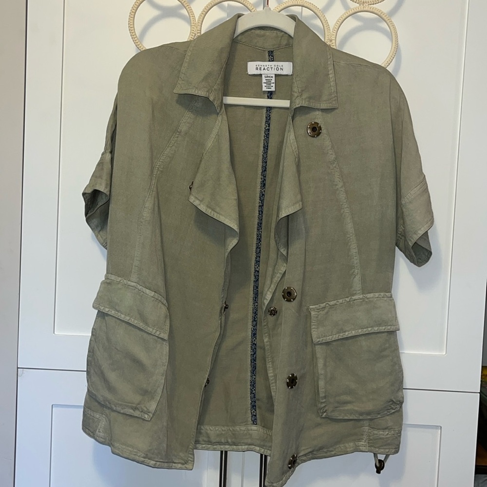 Keneth Cole Women S Linen Blend Jacket Utility Style